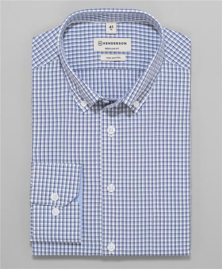 Рубашка прямой силуэт HENDERSON (SHL-1398 BLUE)