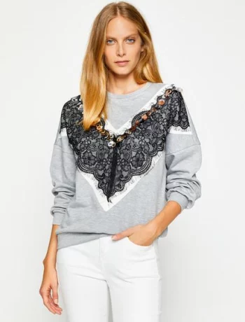 Lace Detailed Sweatshirt
