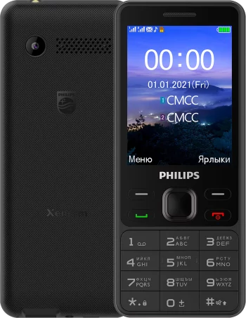 Кнопочный телефон Philips(Xenium E185 Black)