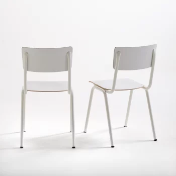 Комплект из 2 стульев школьных LaRedoute(Сборных Hiba единый размер белый)
