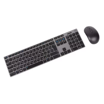 Комплект (клавиатура+мышь) DELL Premier-KM717, USB, беспроводной, черный и серый [580-afqf]