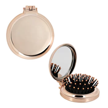 Расческа для волос LADY PINK с зеркалом складная золотой металлик(Расческа для волос LADY PINK с зеркалом складная золотой металлик)
